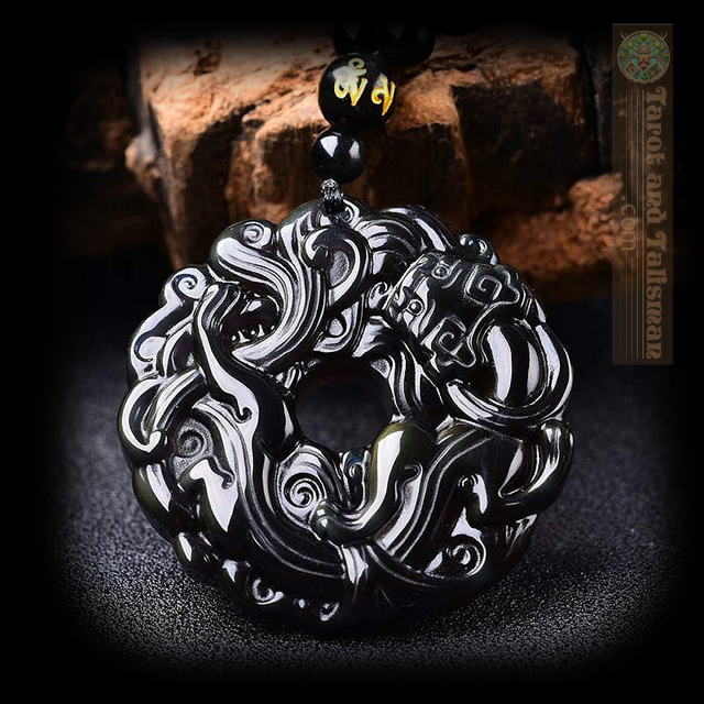 Black Obsidian Hand-Carved Tiger Talisman