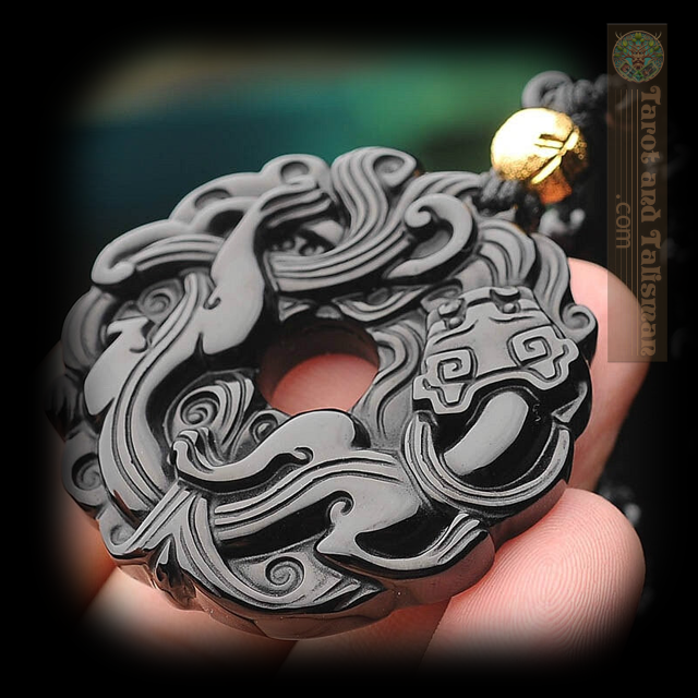 Black Obsidian Hand-Carved Tiger Talisman