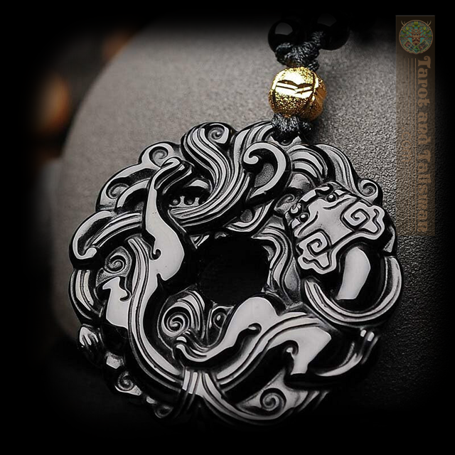 Black Obsidian Hand-Carved Tiger Talisman