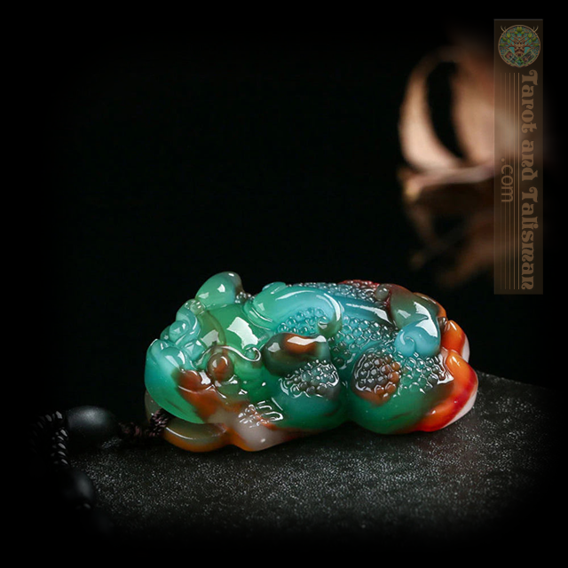 Natural Color Jade Hand-Carved Tiger Talisman