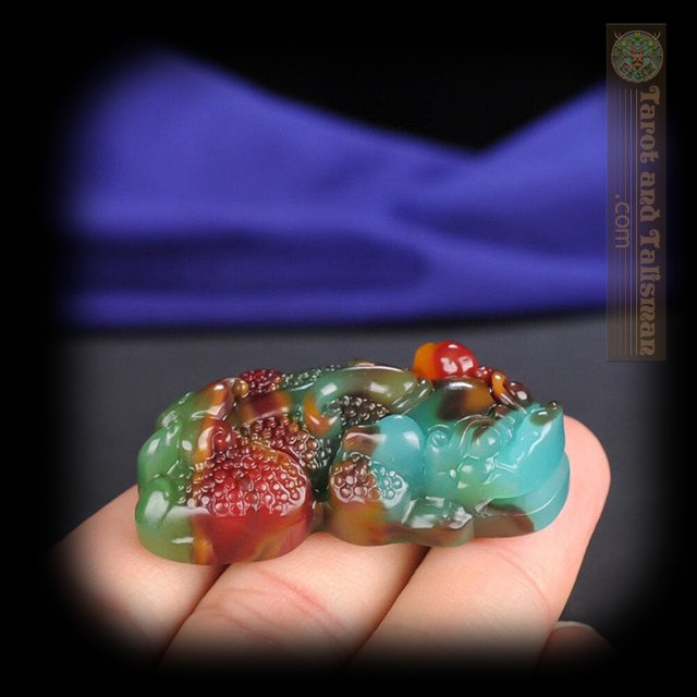 Natural Color Jade Hand-Carved Tiger Talisman