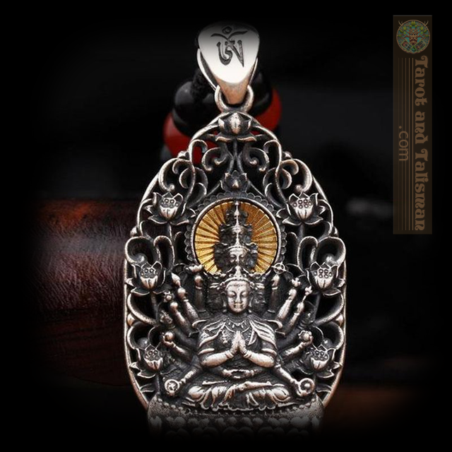 Thousand Hand Avalokitesvara Talisman - Sterling Silver