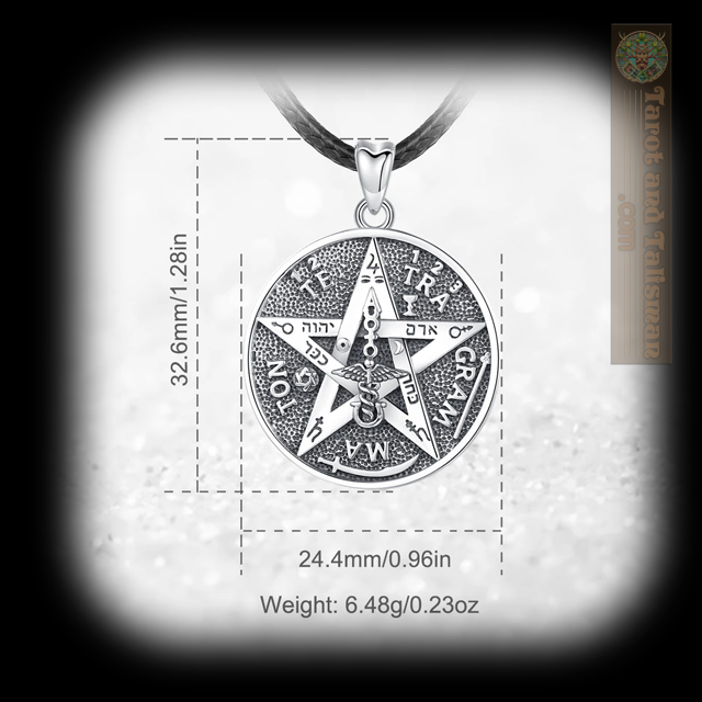 Tetragrammaton Talisman: A Symphony of Swirling Symbols in Sterling Silver