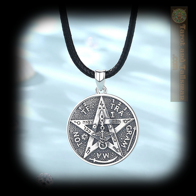 Tetragrammaton Talisman: A Symphony of Swirling Symbols in Sterling Silver